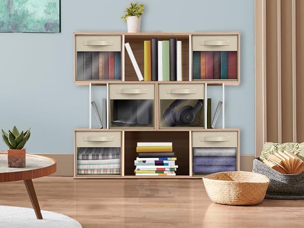 Miniatura 6 de Sorbus Contenedores de almacenamiento de 11 pulgadas con ventana transparente, 6 cestas plegables para organizar ropa, juguetes, libros, cubos de