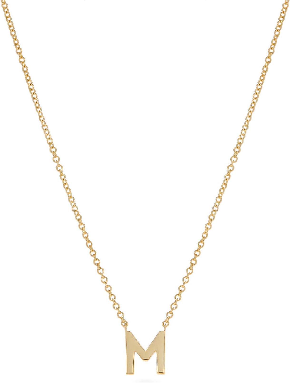 Fwlisesa Initial Necklaces for Women, 14k Gold Plated Dainty Gold Letter Necklace Tiny Initial Pendant Necklace Cute Letter Name Choker Necklaces for Women Simple Gold Jewelry for Women Gifts
