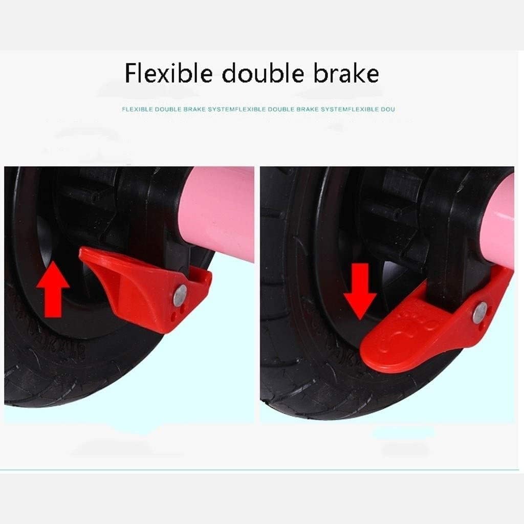 Rieort Poussettes Tandem de Luxe Tricycle Poussette Double en métal auvent étendu Panier de Rangement Landau Portable bébé Poussette