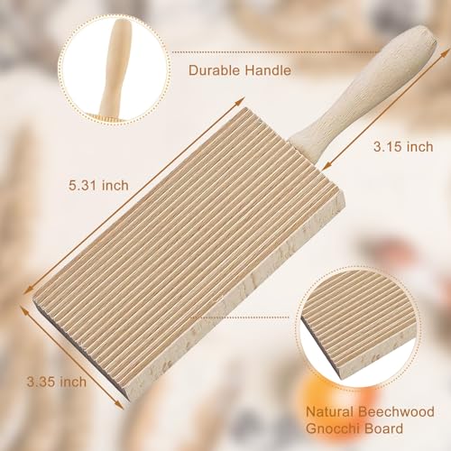 Tabla para Gnocchi y Fabricante de Pasta Gnocchi – Tabla de Pasta Cavatelli de Madera de Haya Natural para Pasta Casera Perfecta, 21,5 x 8,5 x 2,0 cm – Regalo Ideal para Amantes de la Pasta, 1 Unidad miniatura 2