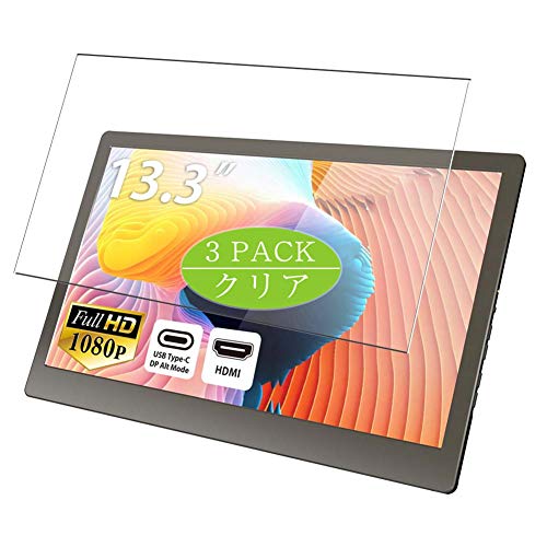 Vaxson 3 Stück Schutzfolie kompatibel mit GeChic On-Lap 1306E 1306H-R2 13.3" Display Monitor, Displayschutzfolie Bildschirmschutz Blasenfreies [nicht Panzerglas]