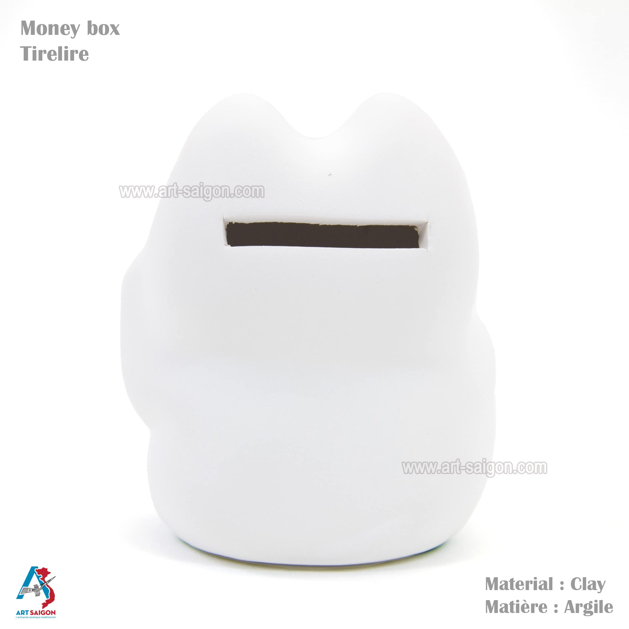 Maneki Neko Japonais En Argile Vert – 9 Cm – Chat Porte-bonheur Pour Réussite Scolaire Et Prospérité