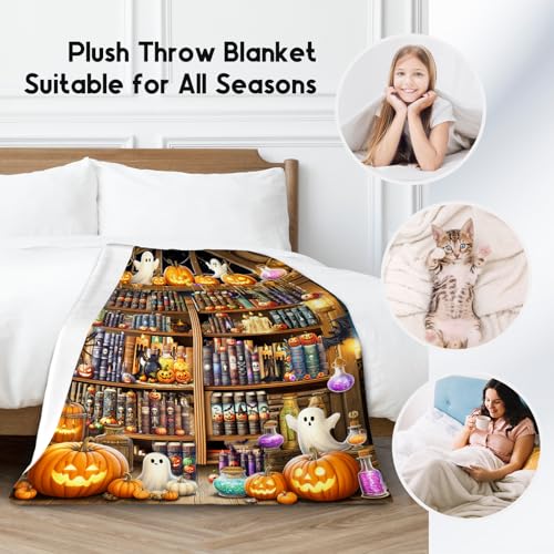 Halloween Blankets and Throws, Book Blanket for Book Lovers, Gifts for Kids, Soft Fleece Throw for Girls, 30"x40"