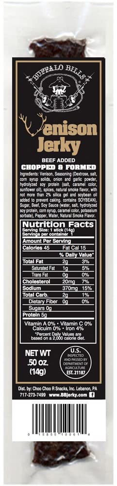 Buffalo Bills 15-Piece Mild Venison Jerky Burlap Gift Wine Bags - 15 Mild Venison Jerky Strips