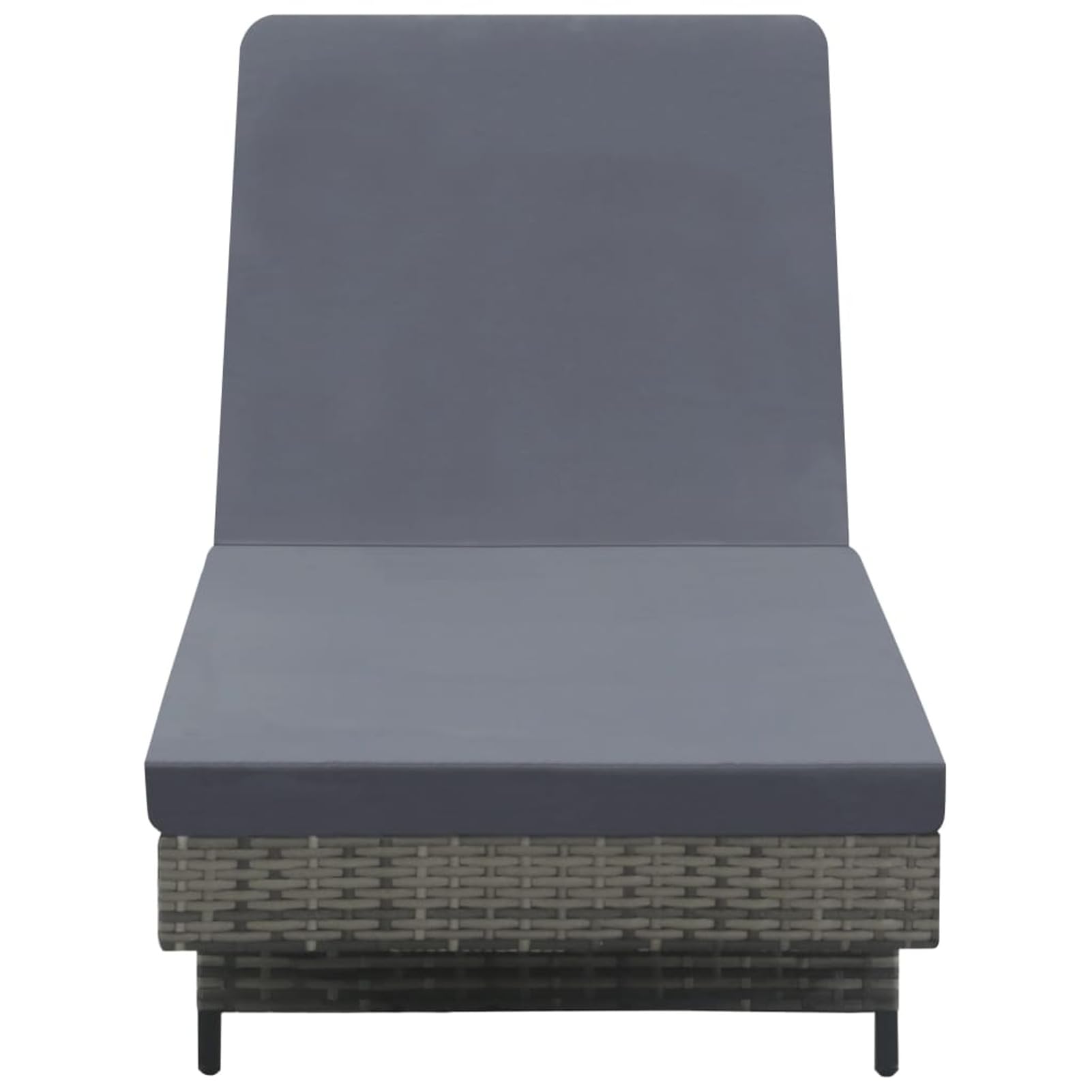 LAPOOH Sonnenliege mit Rollen und Auflage Poly Rattan Anthrazitgrau, Gartenliege, Liegestuhl, Sonnenstuhl, Sonneninsel Outdoor, Liegen, Gartenmöbel, Bäderliege, Relaxliege - 47753
