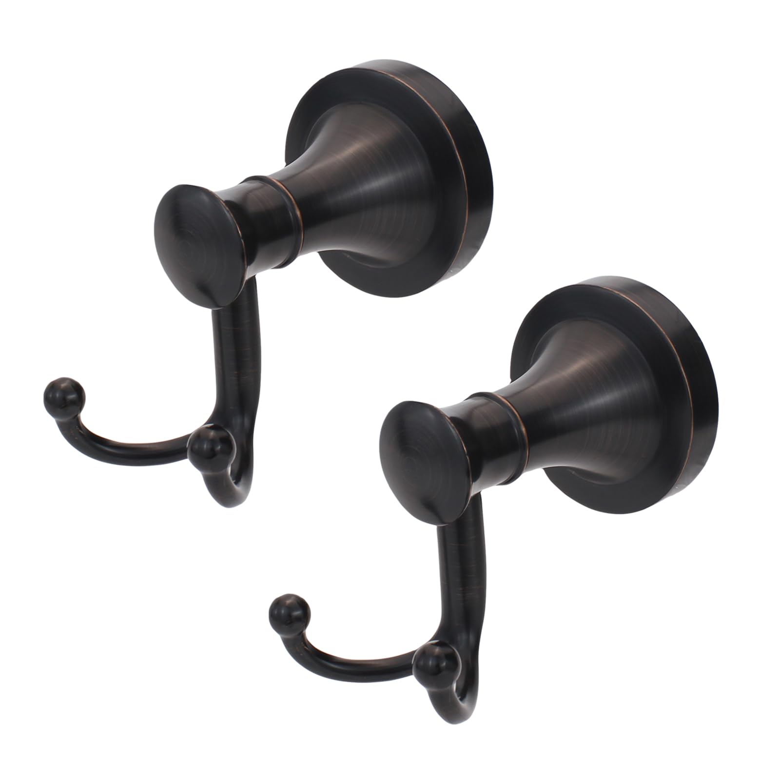 Crochets muraux en bronze huilé noir : lot de 2 patères vintage de salle de bain