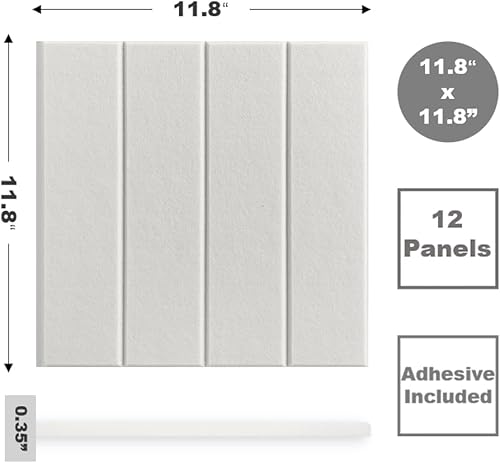 Miniatura 2 de Paneles de fieltro para decoración de pared interior, paneles decorativos de pared blancos para dormitorio, sala de estar y oficina, despegar y