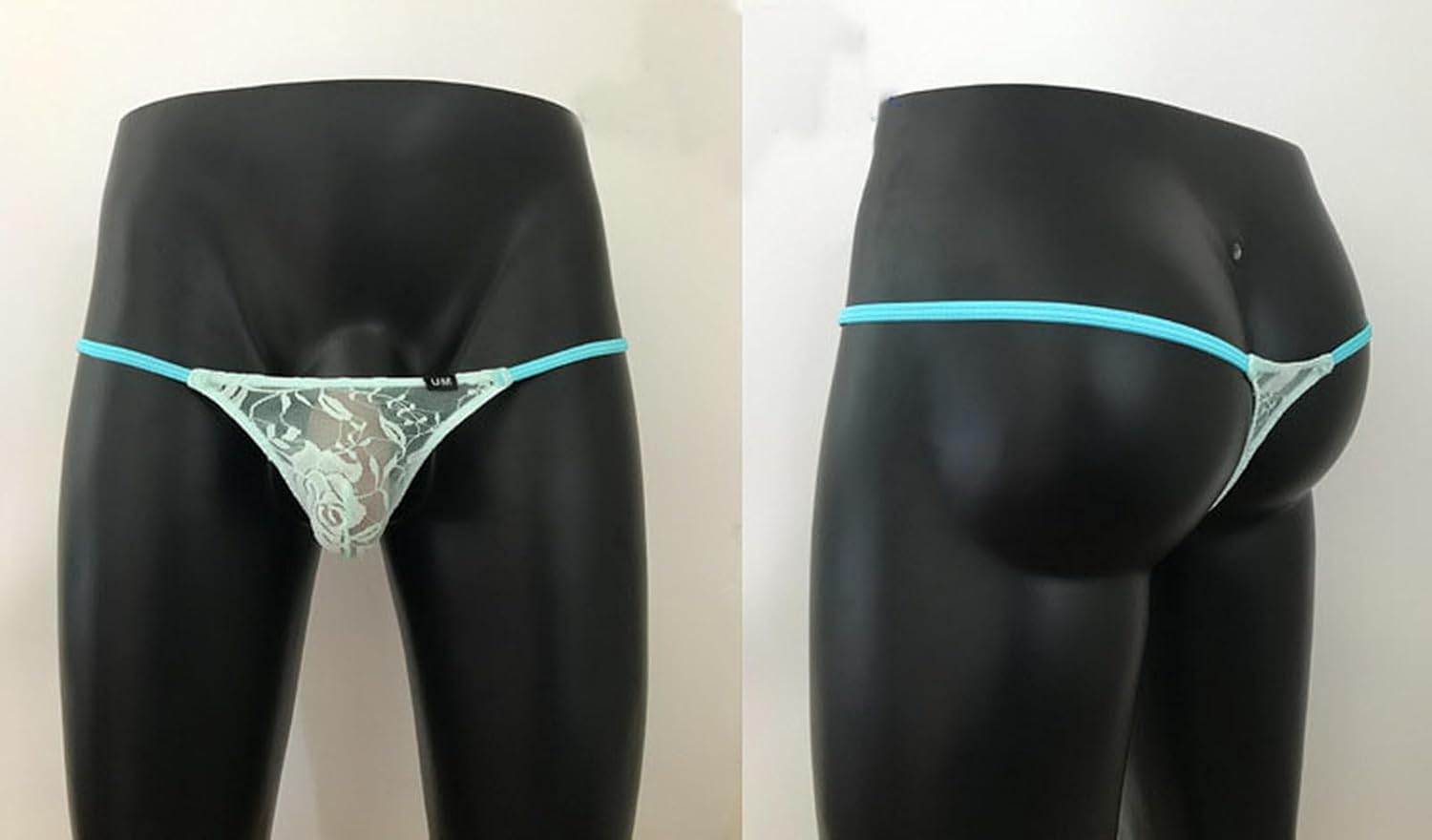 Men's Sexy Lace Thong Bikini Transparent Underwear