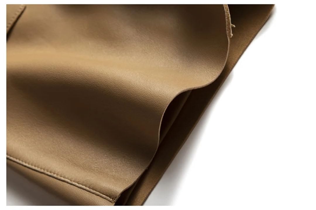 Skorts da donna in vera pelle stile chic culottes gonna bottoni hip sexy streetwear pantaloncini con