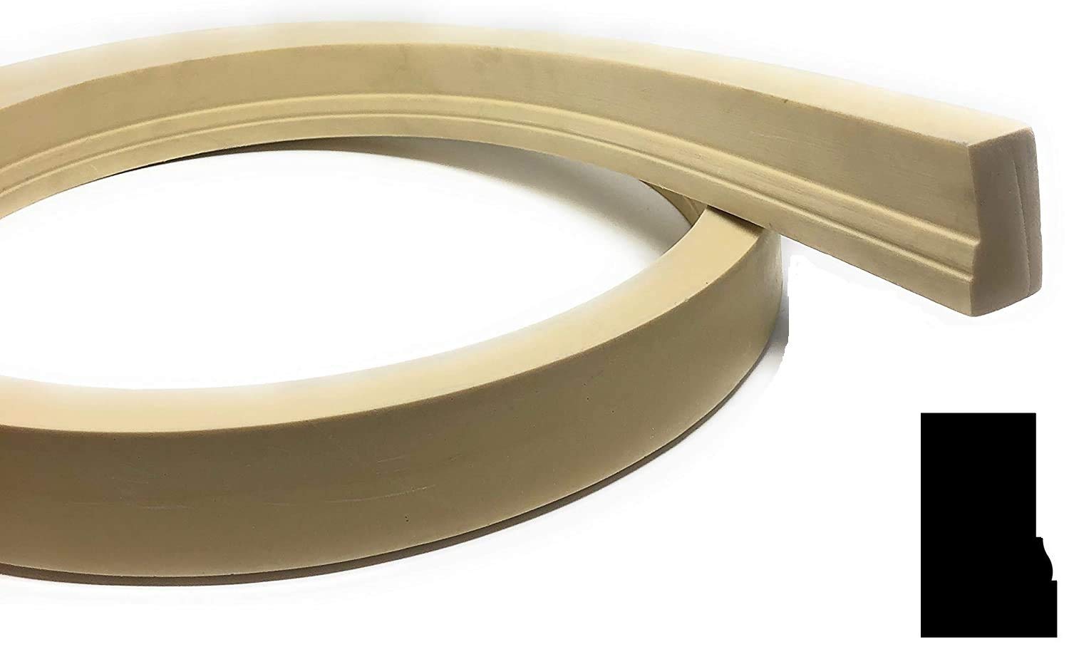 FLEXTRIM #WM180 Flexible Brick Molding: 1.25" Thick x 2" Wide x 8' feet Long - for Gentle Arches, Curved Walls and Straight Runs (NOT for Half-Round Shaped Arches)
