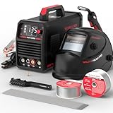 YESWELDER Fülldraht Schweißgerät MIG ohne Gas 135A, 230V FLUX/LIFT TIG/MMA 3-in-1 Fülldrahtschweißgerät mit Zubehörsatz,LED Digitalanzeige