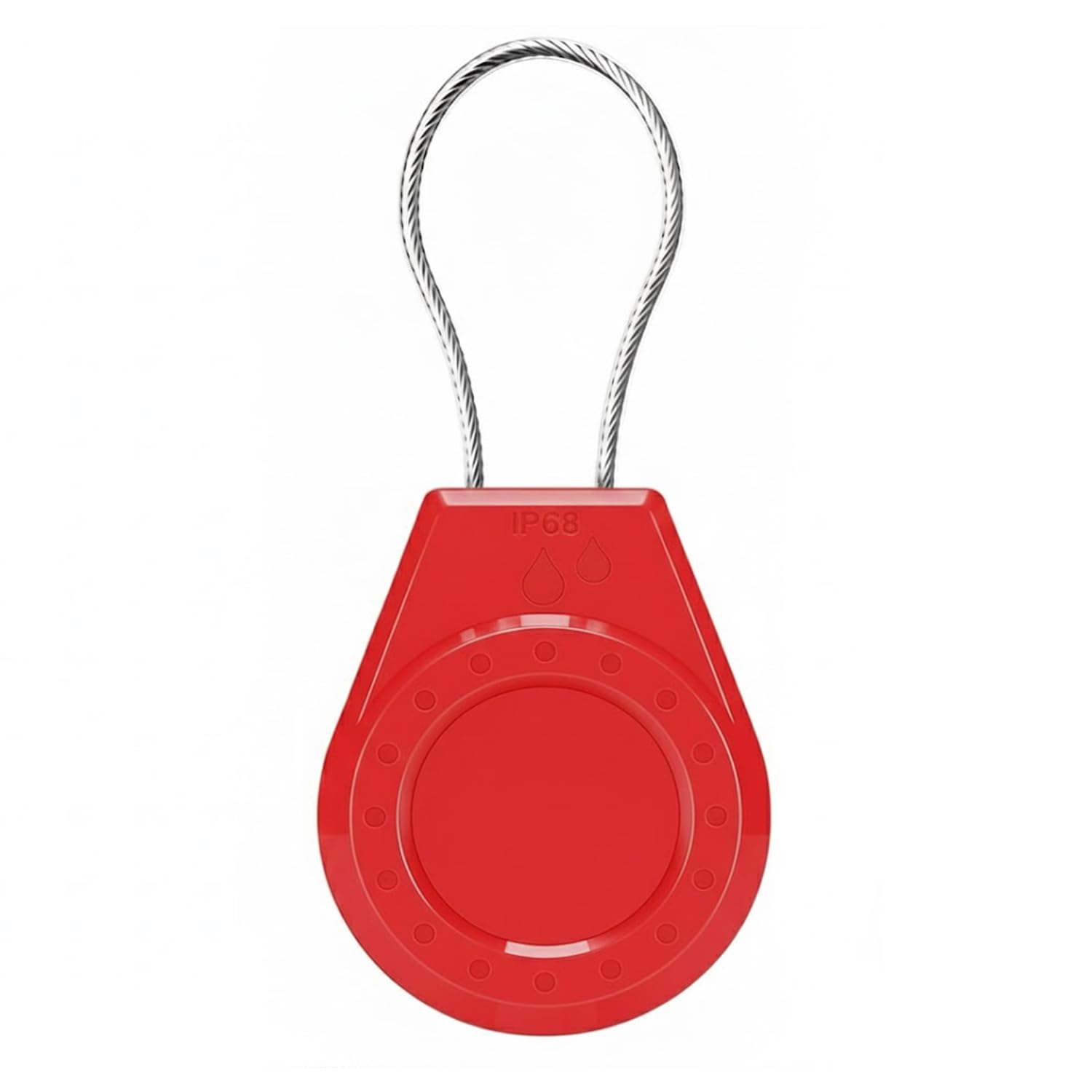 Air Tagholder Keychain Case with Steel Wire Cable &amp; Hex Lock, Waterproof Anti-Lost Shockproof Cover Compatible with Apple Air Tag for Luggage, Backpack, Keys (Red)