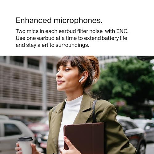 Belkin Écouteurs SoundForm™ Motion True Wireless avec suppression du bruit de fond (étui de recharge sans fil, deux micros, IPX5, résistance à l'eau, Bluetooth, pour iPhone et Samsung, blancs)