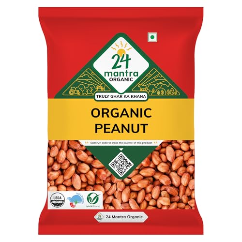 Image of 24 Mantra Organic Raw Peanuts /Moongphali - 1 Kg | Pack of 1 | Chemical Free & Pesticides Free | Unadulterated | Healthy Snack | Versatile Ingredient