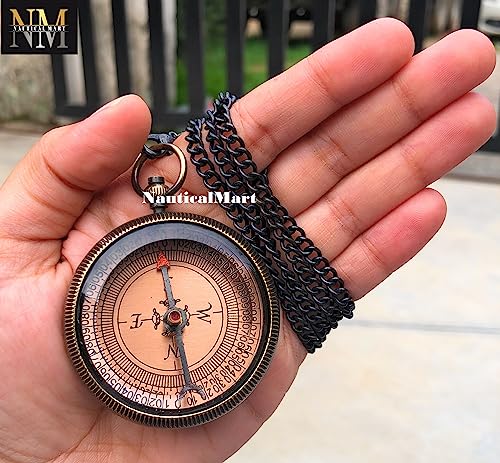 Brújula de latón personalizada con estuche de cuero miniatura 3