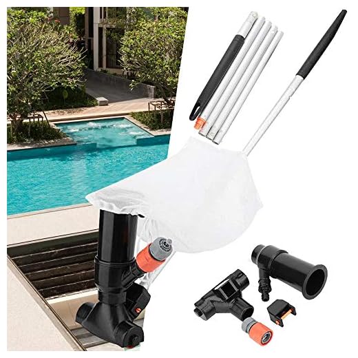 panthem Pooldammsugare, dammsugare, pool dammsugare 5-pols sektioner sug toppanslutning inlopp bärbart avtagbart rengöringsverktyg (svart)