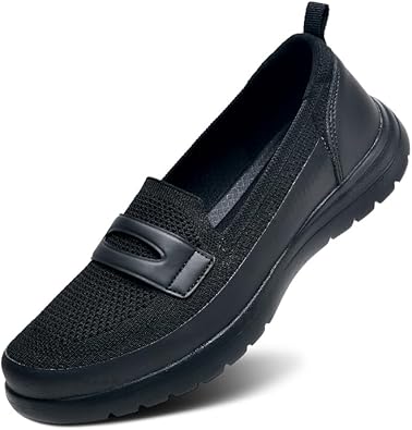 Buyrew Loafers for Women Comfort Slip On Walking Shoes Knit Dressy Comfortable Business Casual Work Flats