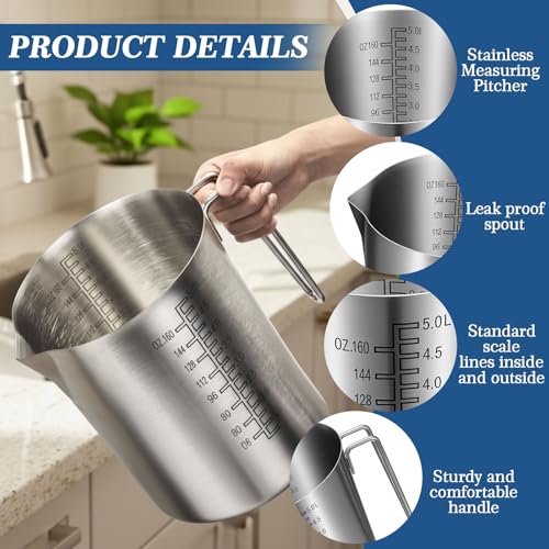 Jarra medidora de acero inoxidable 5 litros miniatura 3