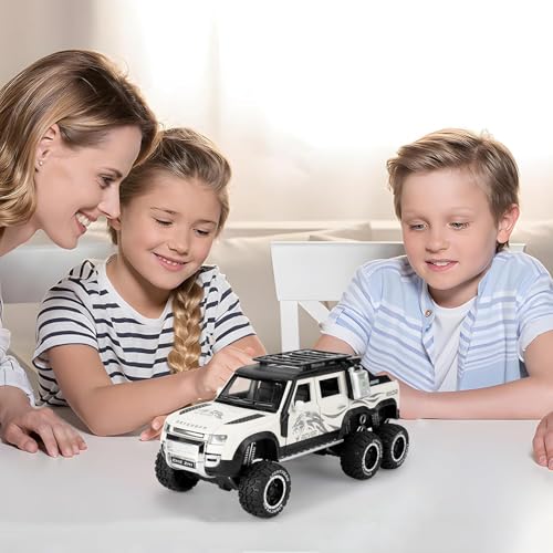 Image of 6X6 Defender Toy Car Diecast Metal Cars Model 1:24 Defender Cars for Kids Boy Girl Zinc Alloy Pull Back Toy Car with Sound and Light Gift and Collectible