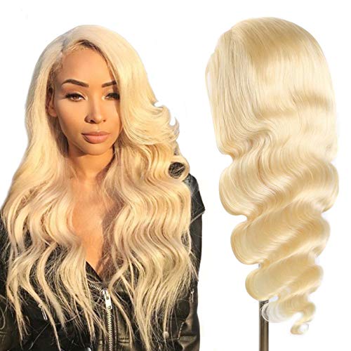 ALI PANDA Blonde 613 Human Hair Wigs Body Wave 13x4 Lace Front Wigs with Baby Hair Pre Plucked Brazilian Lace Frontal Wig for Women Free Part(14inch, 613 blonde)