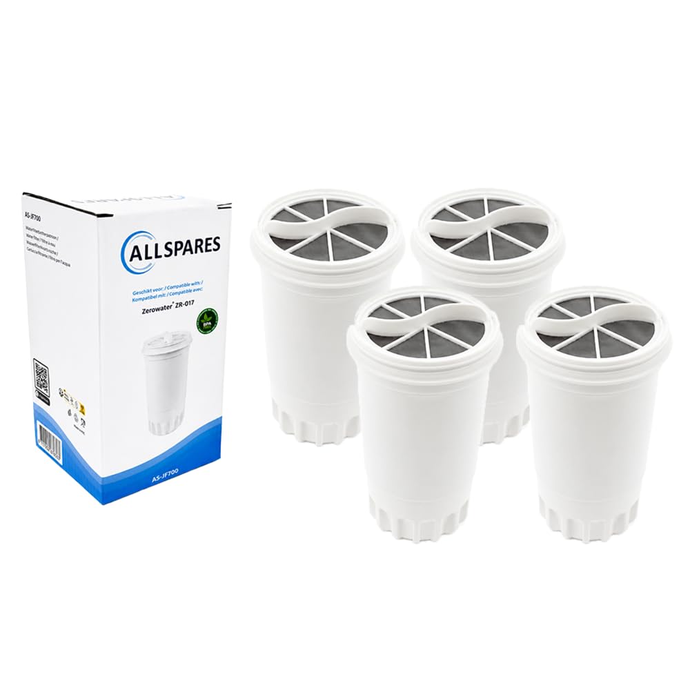 AllSpares Cartuchos de filtro (4 unidades) adecuados para todas las jarras de filtro de agua ZeroWater de repuesto para, entre otros, ZeroWater ZW-5317
