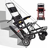 ★[Silla de ruedas humanizada]Esta silla de escalera eléctrica se utiliza principalmente para subir y bajar pacientes por escaleras en edificios de gran altura. Solo una persona puede operar. La estructura única del riel guía es conveniente y segura cuando la camilla baja las escaleras.