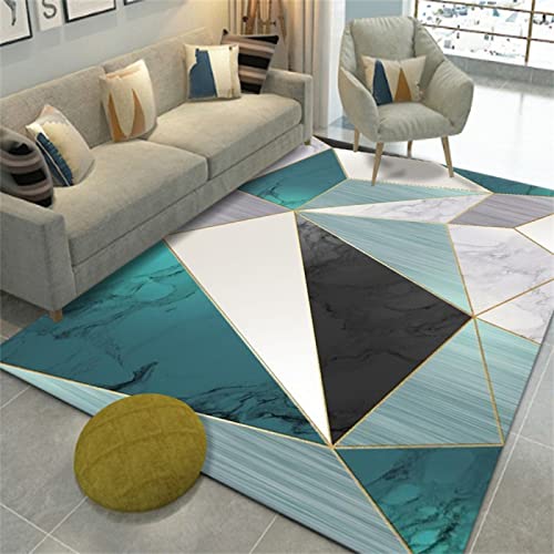 Tapis carreaux de ciment bleu moderne et lavable pour corriger le sol - 2