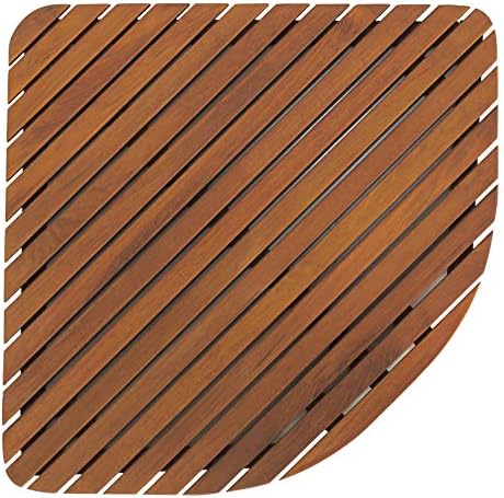 Bare Decor Dania Corner Shower Spa Mat, 24 by 24-Inch, Solid Teak...