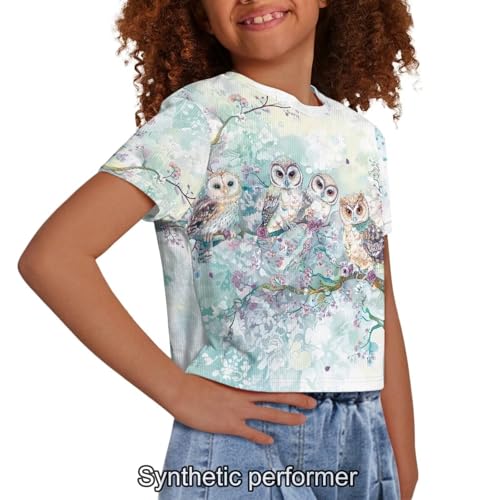Image of 4th of July Shirt for Girls 7-8 Years US Flag Crop Tops Kids Outfit Independent Day Graphic Tee-