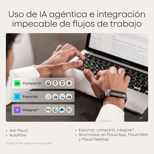 Miniatura 7 de Plaud Notepin Grabadora De Voz Con Ia, Control Por App Para Tomar Notas, Transcripción Y Resumen Con Ia, Soporta 112 Idiomas, 64 Gb, Grabadora De Audio Para Conferencias, Reuniones, Gris Cósmico