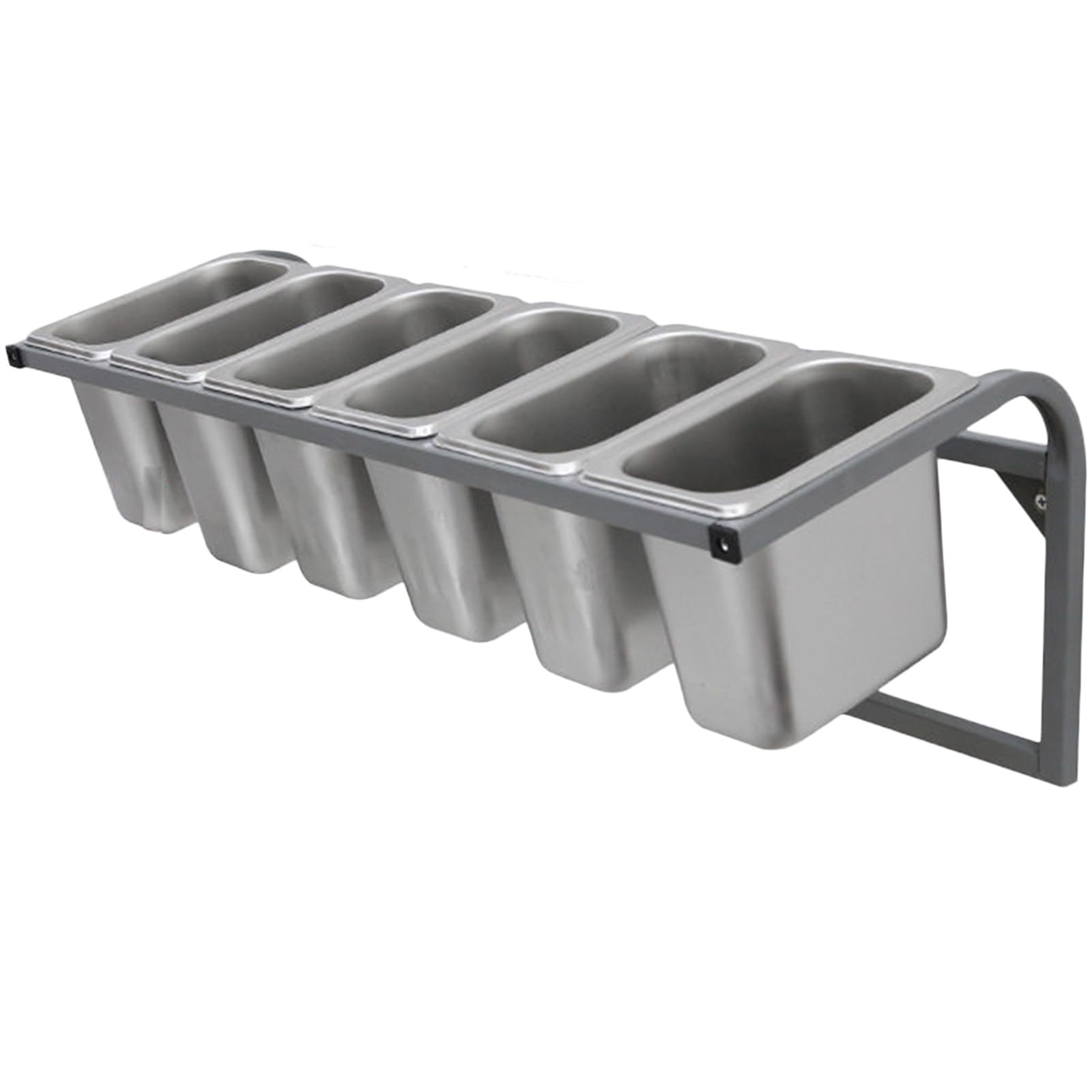 MYUYEE Wall Mounted Stainless Steel Spice Rack & Spoons Set Commercial Pizza Topping Station For Seasoning Ingredients Fruits & Food Storage