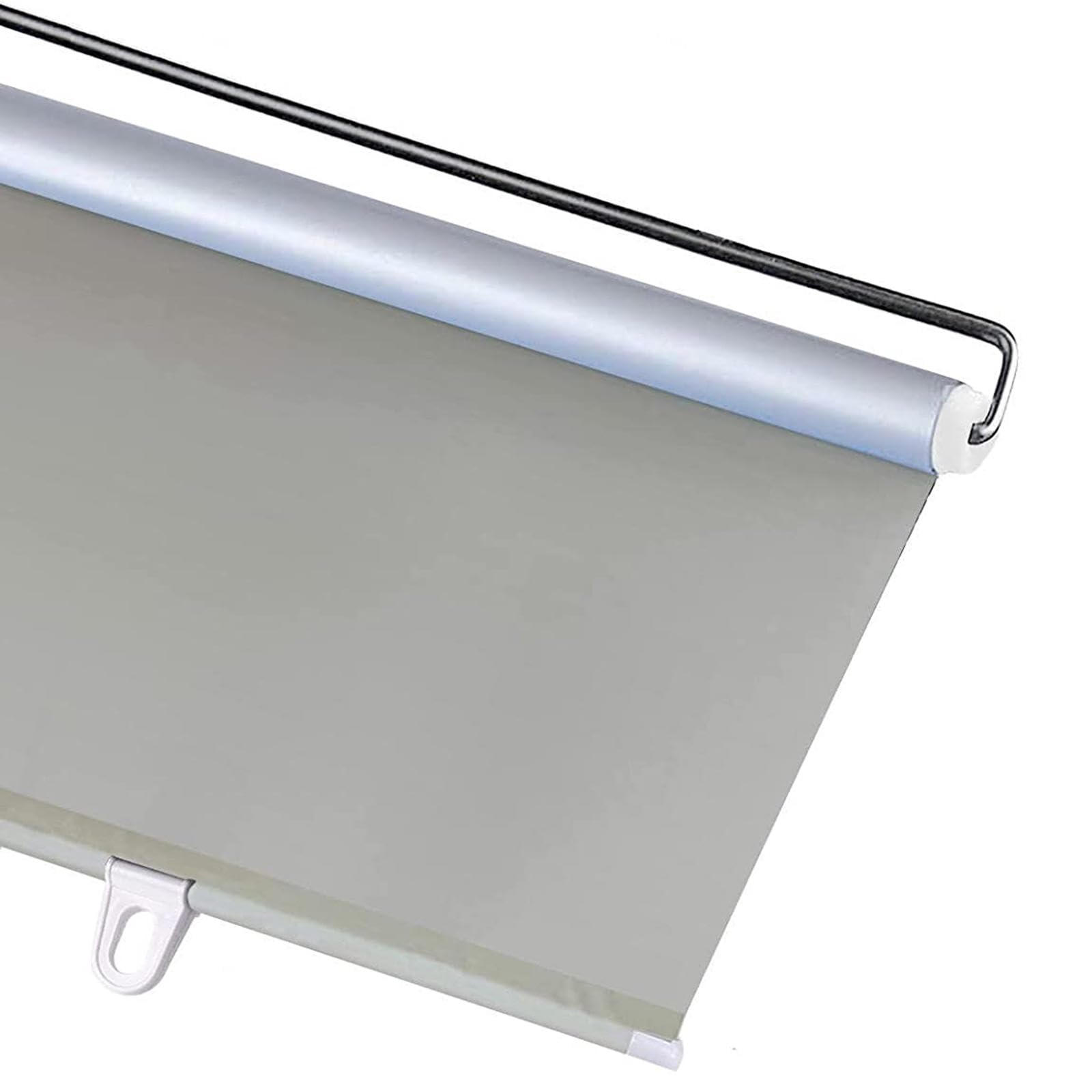 DECAKE Retractable Blackout Roller Blinds,Sunshade Blinds for Home Office Doors Windows,Portable Suction Cup Shades No Drilling,Temporary Blinds,Privacy Curtains,Grey-65×125cm(25.6 * 49.2in)