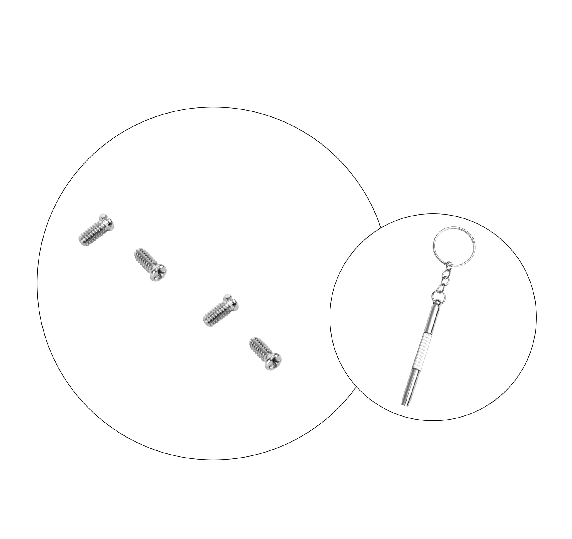 HiCycle2 Sunglasses Screws Replacement for Ray Ban Wayfarer RB3016 Sunglasses,with Screw Driver(4pcs for lens,silver) - Image 3