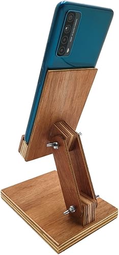 Miniatura 3 de Soporte de madera natural para teléfono celular, totalmente plegable, ajustable, compatible con todos los teléfonos y tabletas
