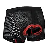 PPQIRU Radsport-Shorts Radhose Herren Radunterhose Pro Stoßfest Gepolsterte Fahrradunterhose Rennrad Unterwäsche Shorts(Black,3XL)