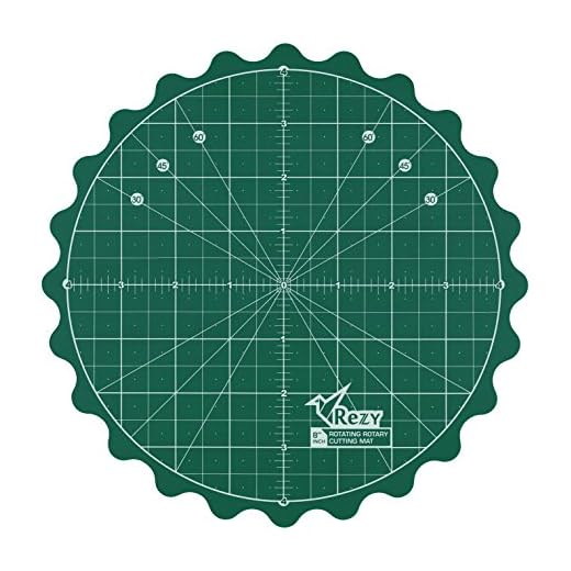 REZY Self-Healing Round Rotating Rotary Turntable Green Cutting MAT (8 inches)