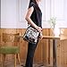 STUOYE Multi-Pocket Nylon Crossbody Purse Bag for Women Black Five Valve Flower