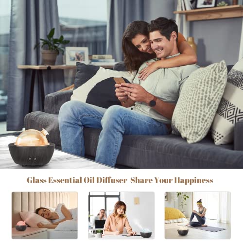 Glass Essential Oil Diffusers ,280ml Aromatherapy Diffuser for Essential Oils Large Room, BPA-Free Cool Mist Humidifier with 7 Colors Lights Auto Off for for Office, Home, Yoga, Spa - Image 3
