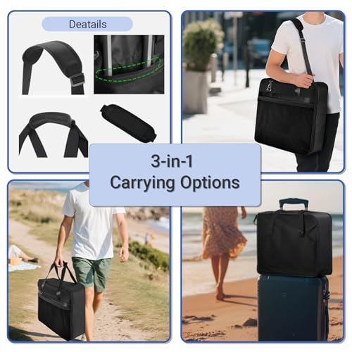 Bolso deportivo multifuncional, bolso de mano y mochila convertible (negro) | Bolso de viaje multiusos para máquina congeladora de bebidas, equipamiento deportivo, libros y uso diario miniatura 4