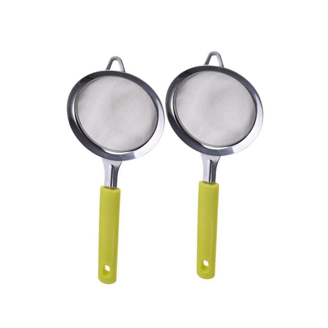 STOBAZA 2Pcs Handheld Food Strainer Fine Mesh Flour Sifter and Baking Tool for Sifting Powdered Sugar Icing the Kitchen