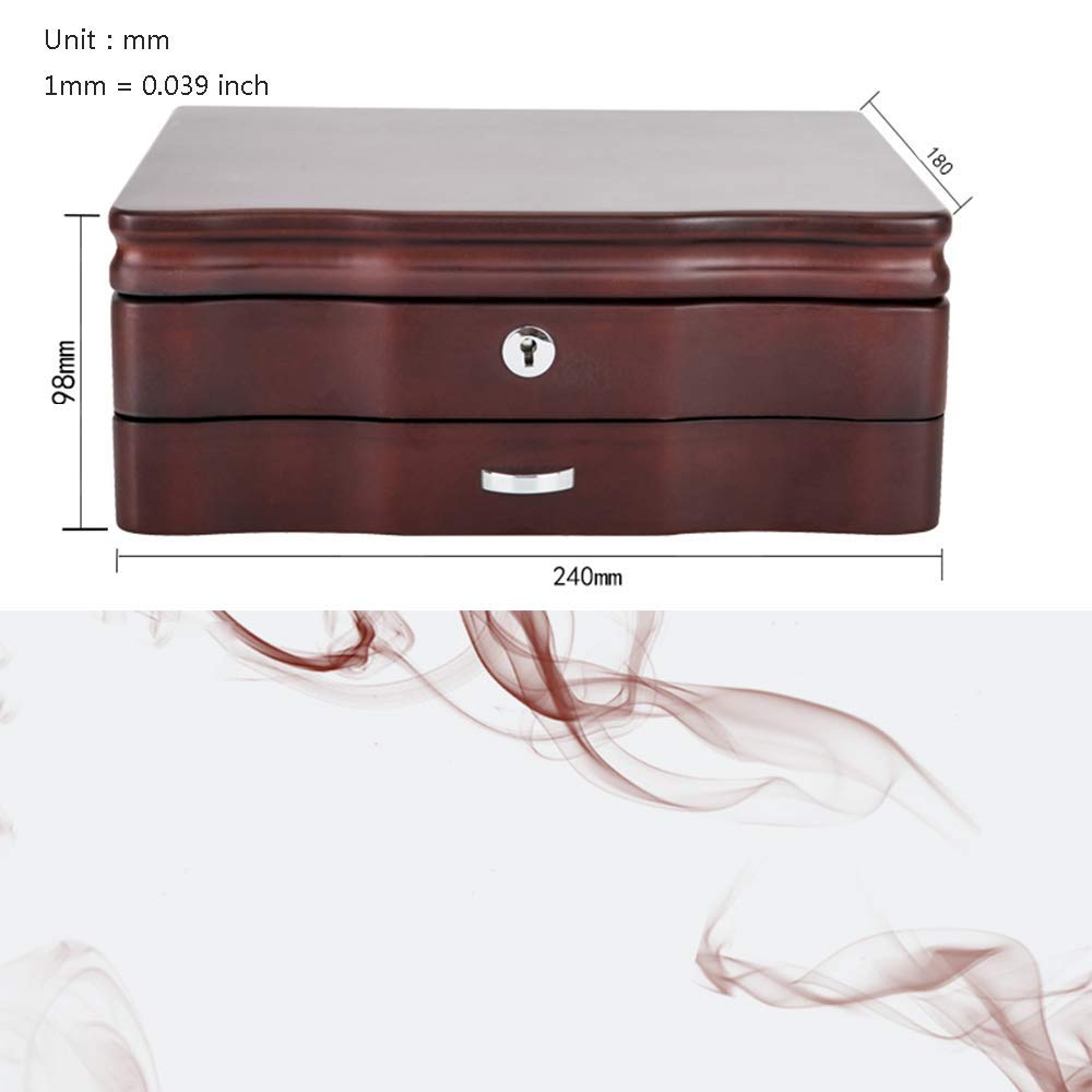 Svuotatasche retrò per uomo/donna Elegante cassettiera-organizzatore scatola di legno da esposizione, perfetta per telefono, orologi, occhiali da sole, gioielli, portafoglio, anelli, collana e altri