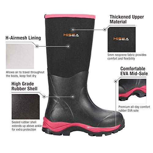 Hisea Women's Hunting Boots Insulated Rubber Boots Waterproof Outdoor #TOP2