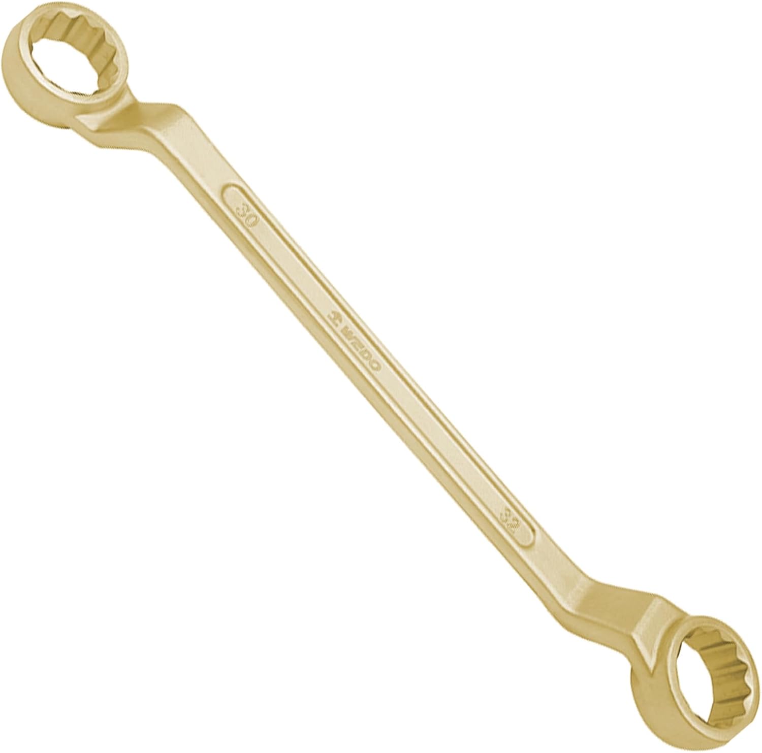 WEDO Non-Sparking Double Box End Offset Wrench 60-Degree,Metric 50 * 55mm Double Box End Spanner,Length 20.1 "(510mm),Beryllium Copper,Non-Magnetic,DIN Standard,BAM & FM Certificate