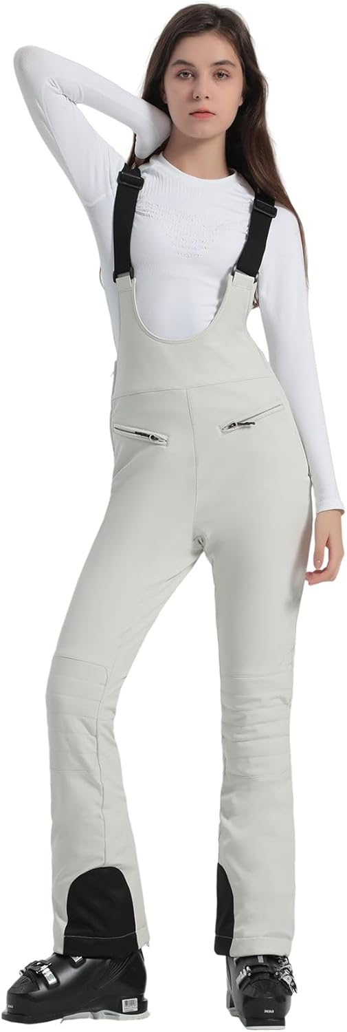 GSOU SNOW Womens Ski Bibs Snow Pants Snowboard Slim Overalls Insulated Waterproof Windproof Warm Winter - Image 2
