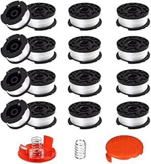 20PCS 40ft 0.065Inch String Trimmer Replacement Spool Set, Weed Eater Spool String for Black & Decker AF-100, Autofeed Cordless Trimmer Line with Cap Cover and Spring