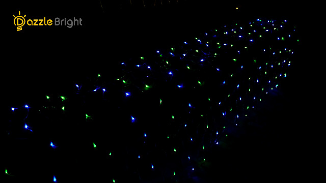 Image of Dazzle Bright Christmas 360 LED Net Lights, 12FT x 5 FT Connectable Waterproof String Lights Clear Wire with 8 Modes, Christmas Decorations for Indoor Outdoor Xmas Yard Garden Decor (Multi Colored)