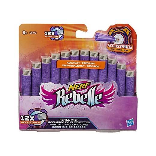 NERF Hasbro Rebelle C0372EU4 - AccuStrike Darts, Spielzeugblasterzubehör, 12er Pack