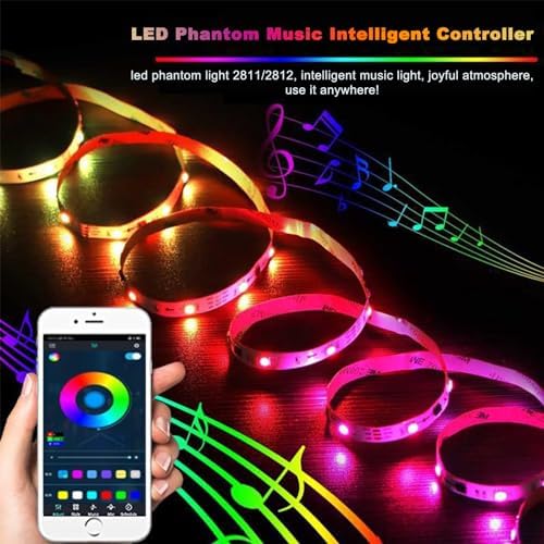 LED Strip Light Controller with APP, led Controller Witch Music Sync and IR Remote for Upgrading 3-pin Led Lights Strip to Bluetooth Connection(1Pack)