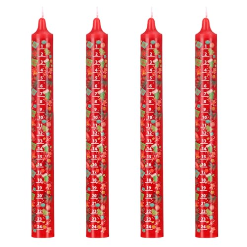 Nuanchu 4 Pcs Advent Festive Christmas Calendar Candle 24 Numbers