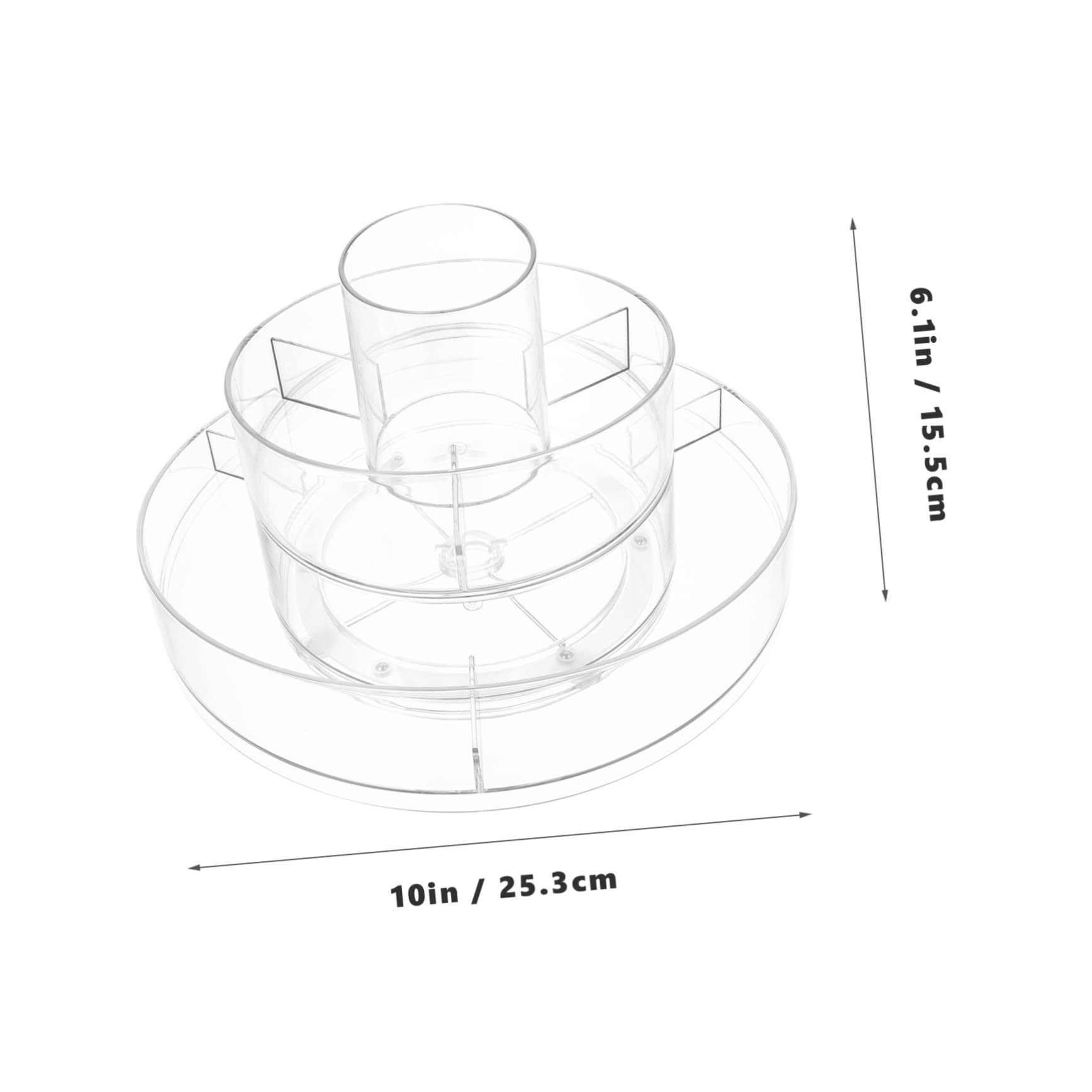 Ipetboom 360Degree Rotating Makeup Organizer Dual Cosmetics Rack for Vanity Office Durable Pet Material for Skincare Display Lipstick Storage Space Saving Design